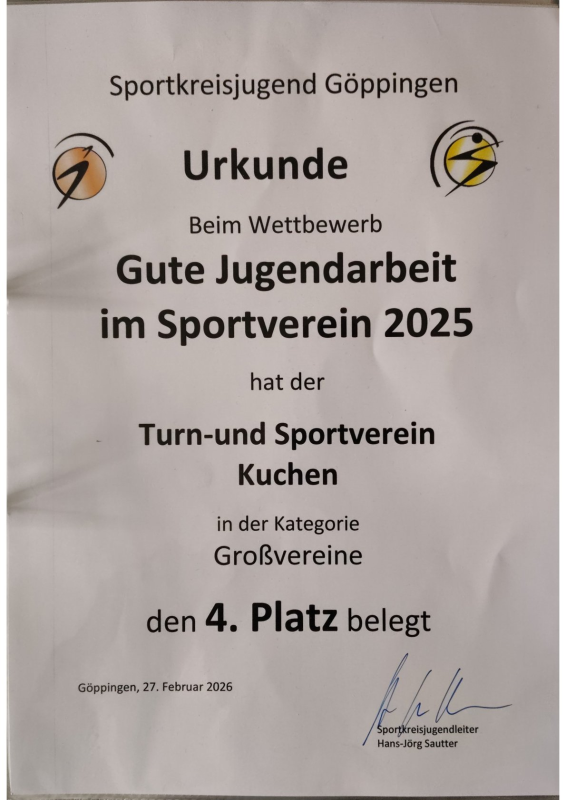 Urkunde Gute Jugendarbeit 2025